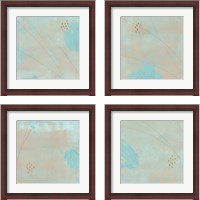 Framed 'Spring Abstract 4 Piece Framed Art Print Set' border=