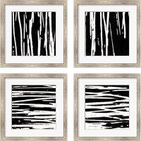 Framed 'Streaking Paths 4 Piece Framed Art Print Set' border=