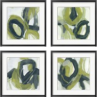 Framed 'Verdigris Motion 4 Piece Framed Art Print Set' border=