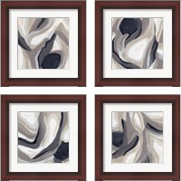 Framed 'Stone Ripple 4 Piece Framed Art Print Set' border=