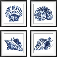 Framed 'Beach Brushwork 4 Piece Framed Art Print Set' border=