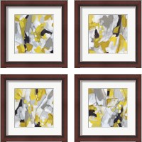 Framed 'Citron Confetti 4 Piece Framed Art Print Set' border=