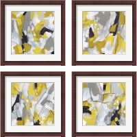 Framed 'Citron Confetti 4 Piece Framed Art Print Set' border=