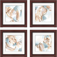 Framed 'Abstracted Shells 4 Piece Framed Art Print Set' border=