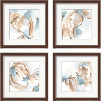 Framed 'Abstracted Shells 4 Piece Framed Art Print Set' border=