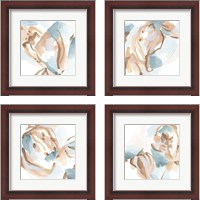 Framed 'Abstracted Shells 4 Piece Framed Art Print Set' border=