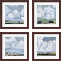 Framed 'Quiet Village 4 Piece Framed Art Print Set' border=