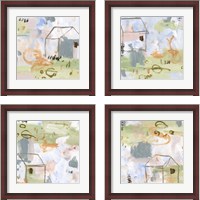 Framed 'Hopscotch Doodles 4 Piece Framed Art Print Set' border=