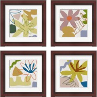 Framed 'Flower Petals 4 Piece Framed Art Print Set' border=
