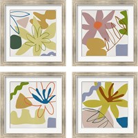 Framed 'Flower Petals 4 Piece Framed Art Print Set' border=