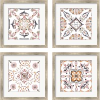 Framed 'Summertime Ceramic 4 Piece Framed Art Print Set' border=