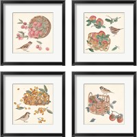 Framed 'Basket with Fruit4 Piece Framed Art Print Set' border=