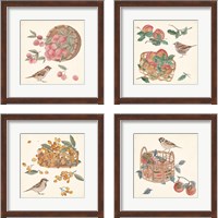 Framed 'Basket with Fruit4 Piece Framed Art Print Set' border=