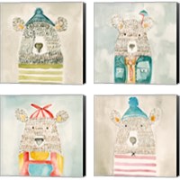 Framed 'Lids Bear 4 Piece Canvas Print Set' border=