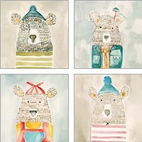 Framed 'Lids Bear 4 Piece Art Print Set' border=