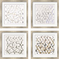 Framed 'Mosaic  4 Piece Framed Art Print Set' border=