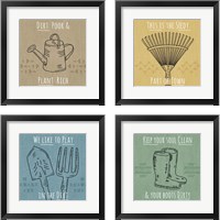 Framed 'Home Grown 4 Piece Framed Art Print Set' border=