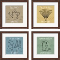 Framed 'Home Grown 4 Piece Framed Art Print Set' border=