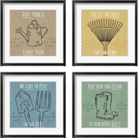 Framed 'Home Grown 4 Piece Framed Art Print Set' border=