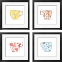 Framed 'Bright Garden Cafe 4 Piece Framed Art Print Set' border=