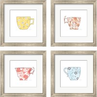 Framed 'Bright Garden Cafe 4 Piece Framed Art Print Set' border=