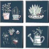 Framed 'Plants Life 4 Piece Canvas Print Set' border=