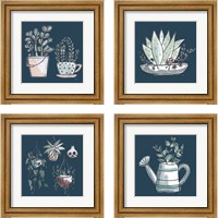 Framed 'Plants Life 4 Piece Framed Art Print Set' border=