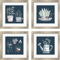 Framed 'Plants Life 4 Piece Framed Art Print Set' border=