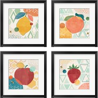 Framed 'Fruit Frenzy 4 Piece Framed Art Print Set' border=