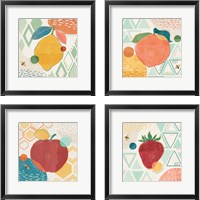 Framed 'Fruit Frenzy 4 Piece Framed Art Print Set' border=