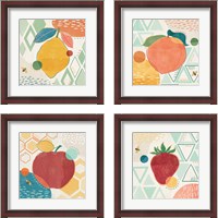 Framed 'Fruit Frenzy 4 Piece Framed Art Print Set' border=