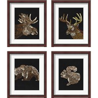 Framed 'Forest Dweller 4 Piece Framed Art Print Set' border=