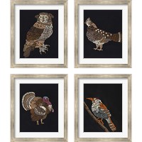 Framed 'Forest Dweller 4 Piece Framed Art Print Set' border=