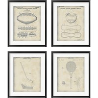 Framed 'Patented Sport 4 Piece Framed Art Print Set' border=