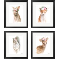 Framed 'Wild for Flowers 4 Piece Framed Art Print Set' border=