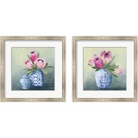 Framed 'Protea Chinoiserie 2 Piece Framed Art Print Set' border=