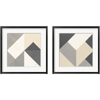 Framed 'Triangles  2 Piece Framed Art Print Set' border=