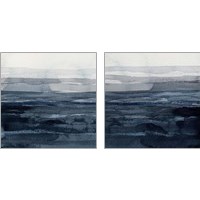 Framed 'Rising Blue  2 Piece Art Print Set' border=