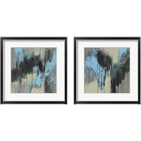 Framed 'Ocean Blue Abstract 2 Piece Framed Art Print Set' border=