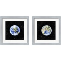 Framed 'Earth From Afar 2 Piece Framed Art Print Set' border=