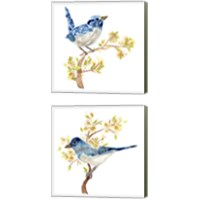 Framed 'Springtime Songbirds 2 Piece Canvas Print Set' border=