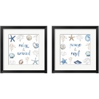 Framed 'Blue Escape Coastal 2 Piece Framed Art Print Set' border=