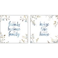 Framed 'Home & Family 2 Piece Art Print Set' border=