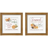 Framed 'Seasonal Market 2 Piece Framed Art Print Set' border=