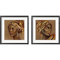 Framed 'African Beauty 2 Piece Framed Art Print Set' border=