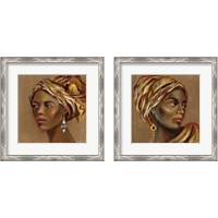 Framed 'African Beauty 2 Piece Framed Art Print Set' border=