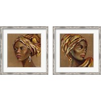 Framed 'African Beauty 2 Piece Framed Art Print Set' border=