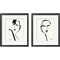 Framed 'Brush Portrait 2 Piece Framed Art Print Set' border=