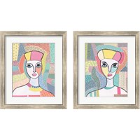 Framed 'Pattern Lady 2 Piece Framed Art Print Set' border=