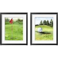 Framed 'Tee Off Time 2 Piece Framed Art Print Set' border=